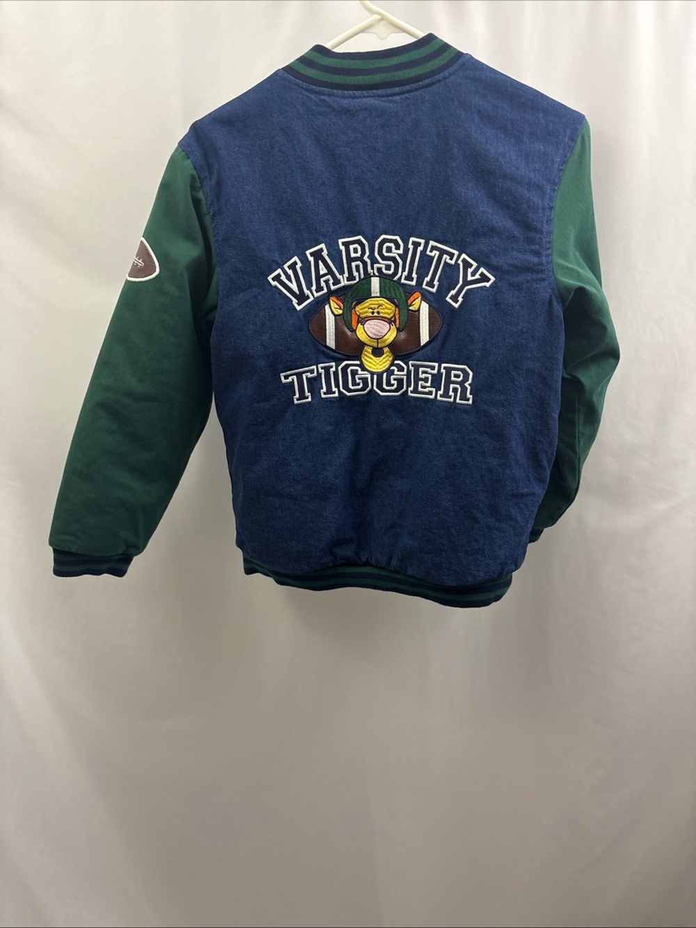 Vtg THE DISNEY STORE Tigger Original Denim Varsity Jacket Kids Youth Sz 10/12 - Picture 9 of 11